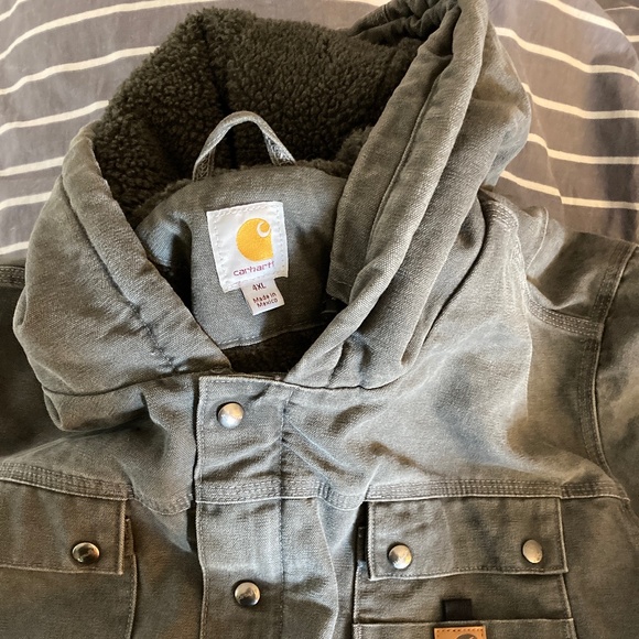 Carhartt Duck Sherpa-lined Utility Jacket sz 4X new w/o tags - Picture 1 of 10